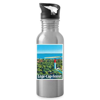 Lighthouse Lège-Cap-Ferret Retro - Water bottle with straw - silver - Right