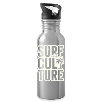 T-shirt de Surfer, sac, sweat à capuche, tasse, casquette - Gourde avec paille intégrée - argent clair - Droite