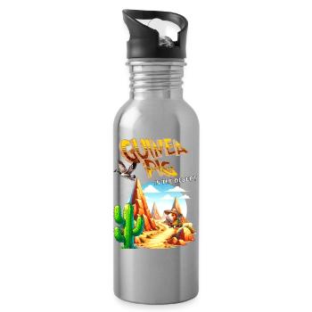 Guinea Pig Desert Adventure - Water bottle with straw - silver - Right