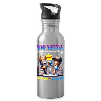Rap Battle Mikrofon Battle - Trinkflasche mit integriertem Trinkhalm - Lightsilver - Rechts