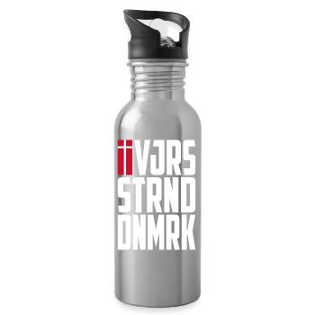 Vejers Strand, Denmark - Water bottle with straw - silver - Right