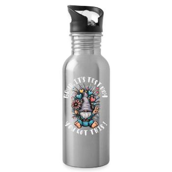 Bruh Prüfung du schaffst das Schule Motivation - Trinkflasche mit integriertem Trinkhalm - Lightsilver - Rechts