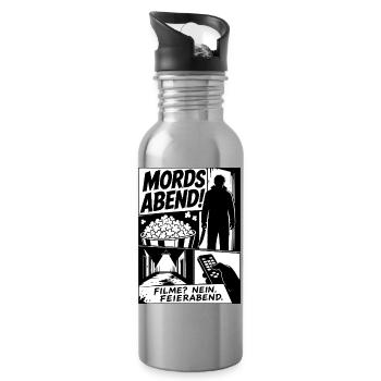 Mordsabend Filme Nein Feierabend - Trinkflasche mit integriertem Trinkhalm - Lightsilver - Rechts
