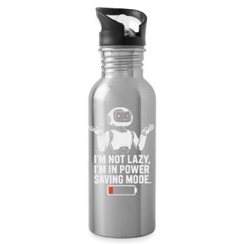 Energiesparmodus-Roboter - Trinkflasche mit integriertem Trinkhalm - Lightsilver - Rechts