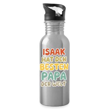 Saying Isaac - Water bottle with straw - silver - Right