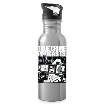 True Crime Podcast Ermittler - Trinkflasche mit integriertem Trinkhalm - Lightsilver - Rechts