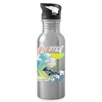Kitesurfing Out of Office - Water bottle with straw - silver - Right