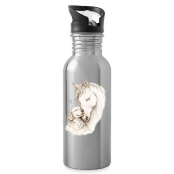 Gentle Souls - Water bottle with straw - silver - Right