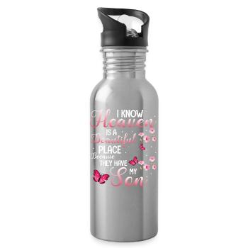Heaven Butterfly Son - Trinkflasche mit integriertem Trinkhalm - Lightsilver - Rechts