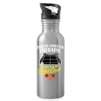 Padel Therapie Auf Dem Court - Trinkflasche mit integriertem Trinkhalm - Lightsilver - Rechts