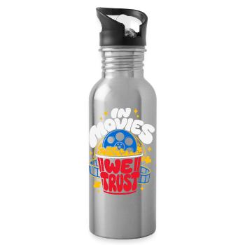 In Movies We Trust Cinema Popcorn - Water bottle with straw - silver - Right