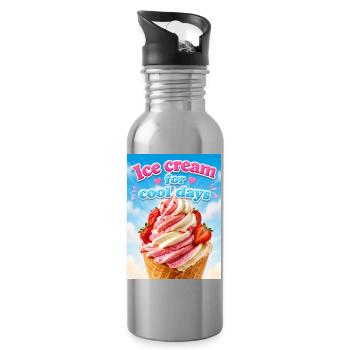 Glace pour les jours froids - Gourde avec paille intégrée - argent clair - Droite