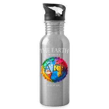 The Earth Without Art - Water bottle with straw - silver - Right