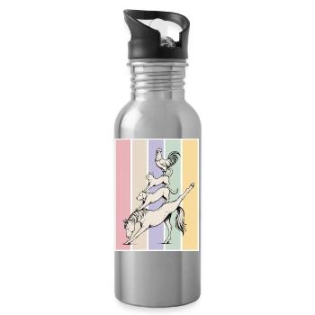 Yoga Tierstapel - Trinkflasche mit integriertem Trinkhalm - Lightsilver - Rechts