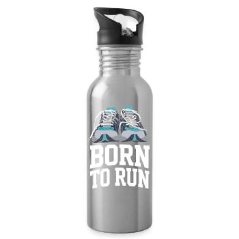 Trailrunning – Geboren zum Laufen - Trinkflasche mit integriertem Trinkhalm - Lightsilver - Rechts