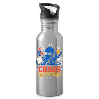Chaos Coordinator Octopus - Water bottle with straw - silver - Right