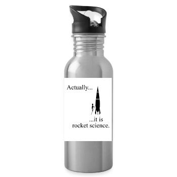 Actually, it is rocket science - Water bottle with straw - silver - Right