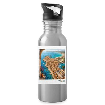 Mediterranean Siracusa - Water bottle with straw - silver - Right