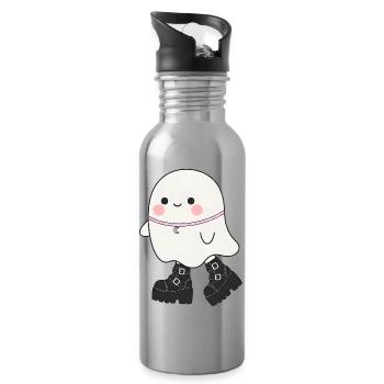 Kawaii Geist mit Plattformstiefeln - Trinkflasche mit integriertem Trinkhalm - Lightsilver - Rechts