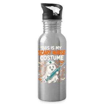 Nurse Nurse Halloween - Water bottle with straw - silver - Right