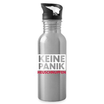 Keine Panik Heuschnupfen - Trinkflasche mit integriertem Trinkhalm - Lightsilver - Rechts