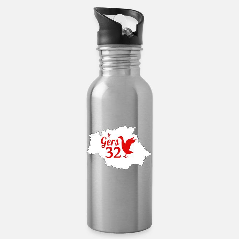 Le gers - Gourde avec paille intégrée - argent clair