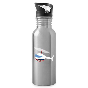 White Helicopter - Water bottle with straw - silver - Right