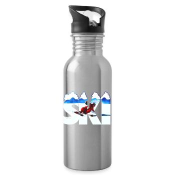 SKI - Gourde avec paille intégrée - argent clair - Droite
