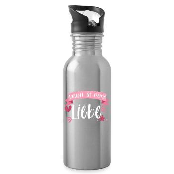 Ballett Ballerina Balletttänzerin Geschenk - Trinkflasche mit integriertem Trinkhalm - Lightsilver - Rechts