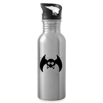 Halloween Bat - Water bottle with straw - silver - Right