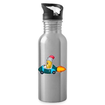 Pencil Car - Water bottle with straw - silver - Right