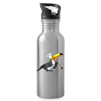 Toucan Chef Cooking Spoon Cooking - Water bottle with straw - silver - Right