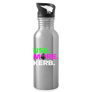 USE. MORE. KERB. - Water bottle with straw - silver - Right