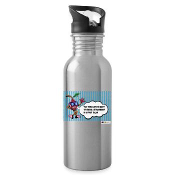 Strawberry joke on funny fruit salad - Water bottle with straw - silver - Right