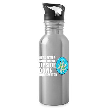 Life’s Better Upside Down Underwater Swimming - Water bottle with straw - silver - Right