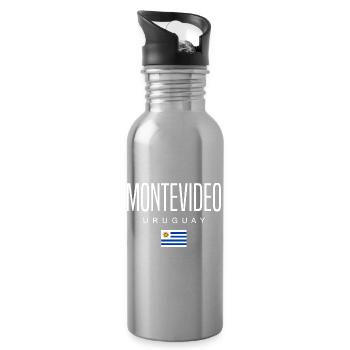 Montevideo Uruguay Uruguayans - Water bottle with straw - silver - Right