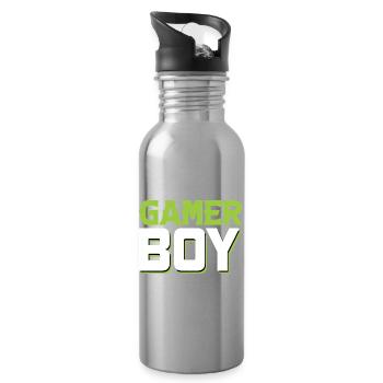 Gamer Boy - Trinkflasche mit integriertem Trinkhalm - Lightsilver - Rechts
