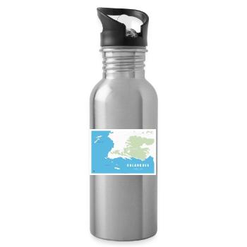 Carte_calanques_design_Marseille_Cassis - Water bottle with straw - silver - Right