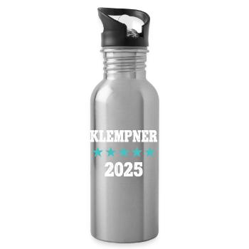 Klempner 2025 Ausbildung Prüfung Meister Azubi - Trinkflasche mit integriertem Trinkhalm - Lightsilver - Rechts
