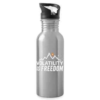Volatility is Freedom – Bitcoin Crypto Spruch - Trinkflasche mit integriertem Trinkhalm - Lightsilver - Rechts