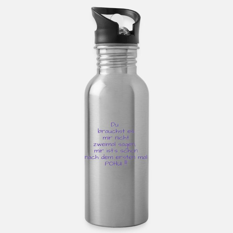 POHUI - Water bottle with straw - silver
