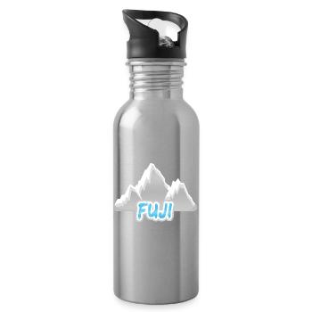 Gift for Fuji - Water bottle with straw - silver - Right