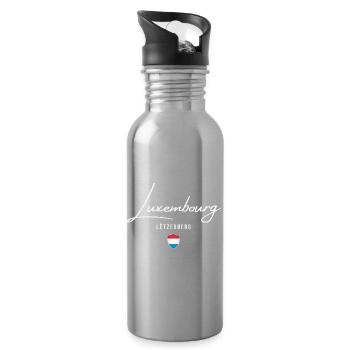 Made in Luxembourg, Luxembourg pride - Water bottle with straw - silver - Right