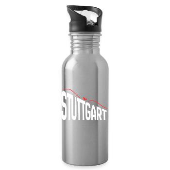 Stuttgart - Trinkflasche mit integriertem Trinkhalm - Lightsilver - Rechts