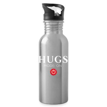HUGS Modo On Red Button - Water bottle with straw - silver - Right
