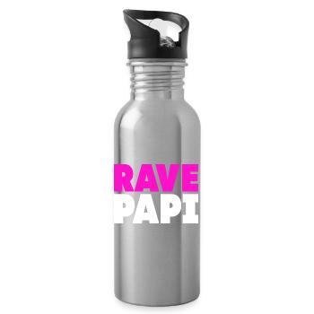 Techno House Electro Festival Hardstyle Rave Dad - Trinkflasche mit integriertem Trinkhalm - Lightsilver - Rechts