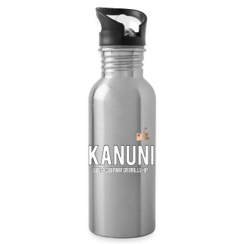 Kanuni Tiefsee Drillschip Logo - Trinkflasche mit integriertem Trinkhalm - Lightsilver - Rechts
