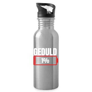 Patience 1% Funny Sayings for Men Sayings - Water bottle with straw - silver - Right