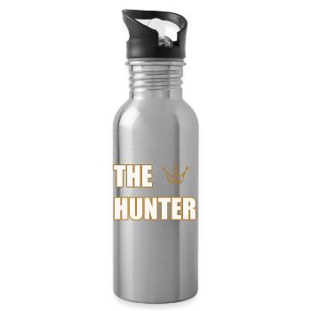 THE HUNTER – Bold Outdoor & Hunting Statement  - Trinkflasche mit integriertem Trinkhalm - Lightsilver - Rechts