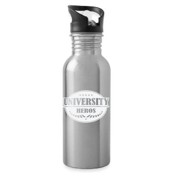 Unihelden Badge - Water bottle with straw - silver - Right
